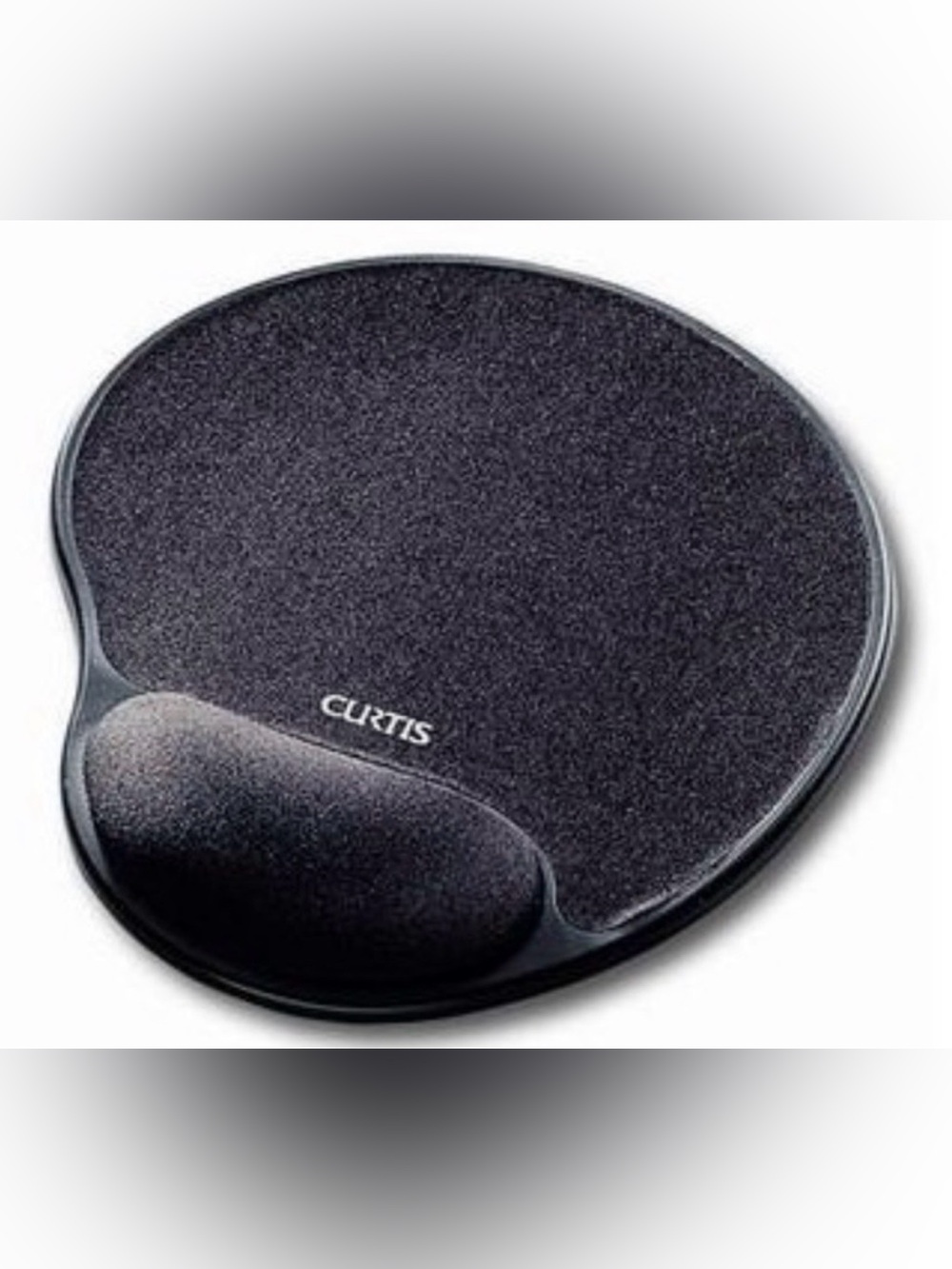 CURTIS BLACK ERGONOMIC MOUSE PAD WITH GEL CUSHION WRIST SUPPORT